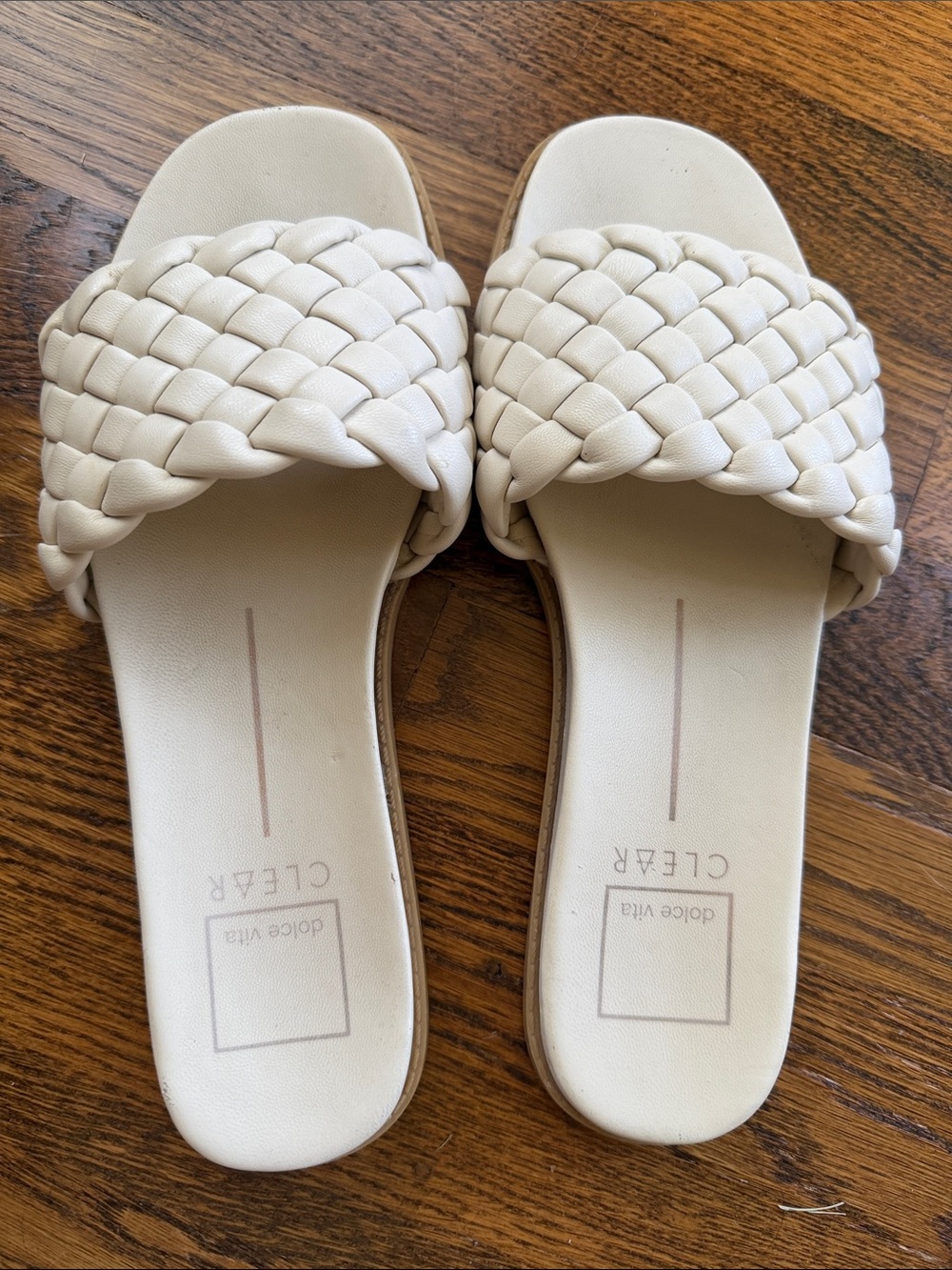 Dolce Vita Braided Slide Mules in Off-White